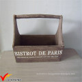 French Vintage Wooden Plant Basket with Handle